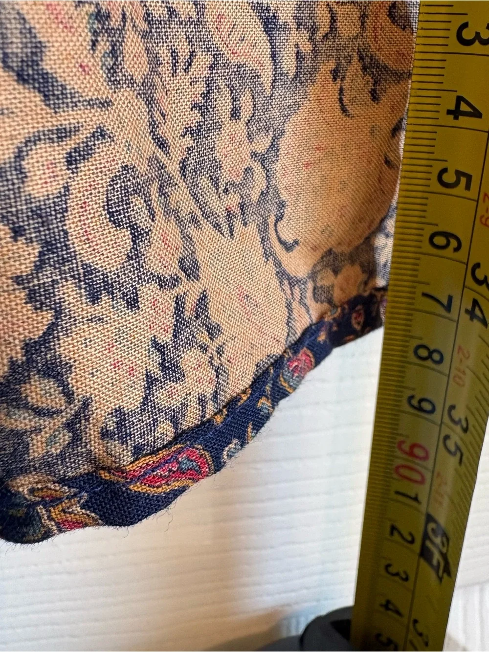 Vintage Paisley Grunge Print Tablecloth in Navy and Burgundy